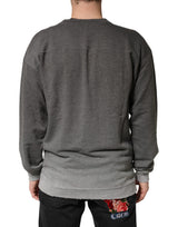 Dolce & Gabbana Gray Cotton Crew Neck Men Sweatshirt Sweater