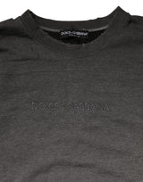Dolce & Gabbana Gray Cotton Crew Neck Men Sweatshirt Sweater