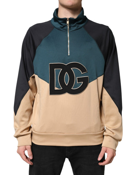 Dolce & Gabbana DG Mock Neck Sweatshirt Sweater  Multicolor
