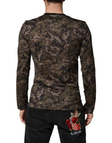 Dolce & Gabbana Multicolor Camouflage Long Sleeves T-shirt