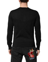 Dolce & Gabbana Black Cashmere V-Neck Men Pullover Sweater