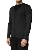 Dolce & Gabbana Black Cashmere Buttoned Men Cardigan Sweater