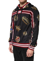 Dolce & Gabbana Black King Crown Hooded Sweatshirt Sweater