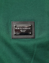 Dolce & Gabbana Green Logo Plaque Cotton Crew Neck T-shirt