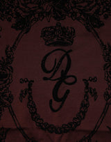 Dolce & Gabbana Maroon DG Crown Floral Crewneck Men T-shirt