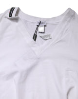 Dolce & Gabbana White Cotton Deep V-Neck Underwear Tee T-shirt