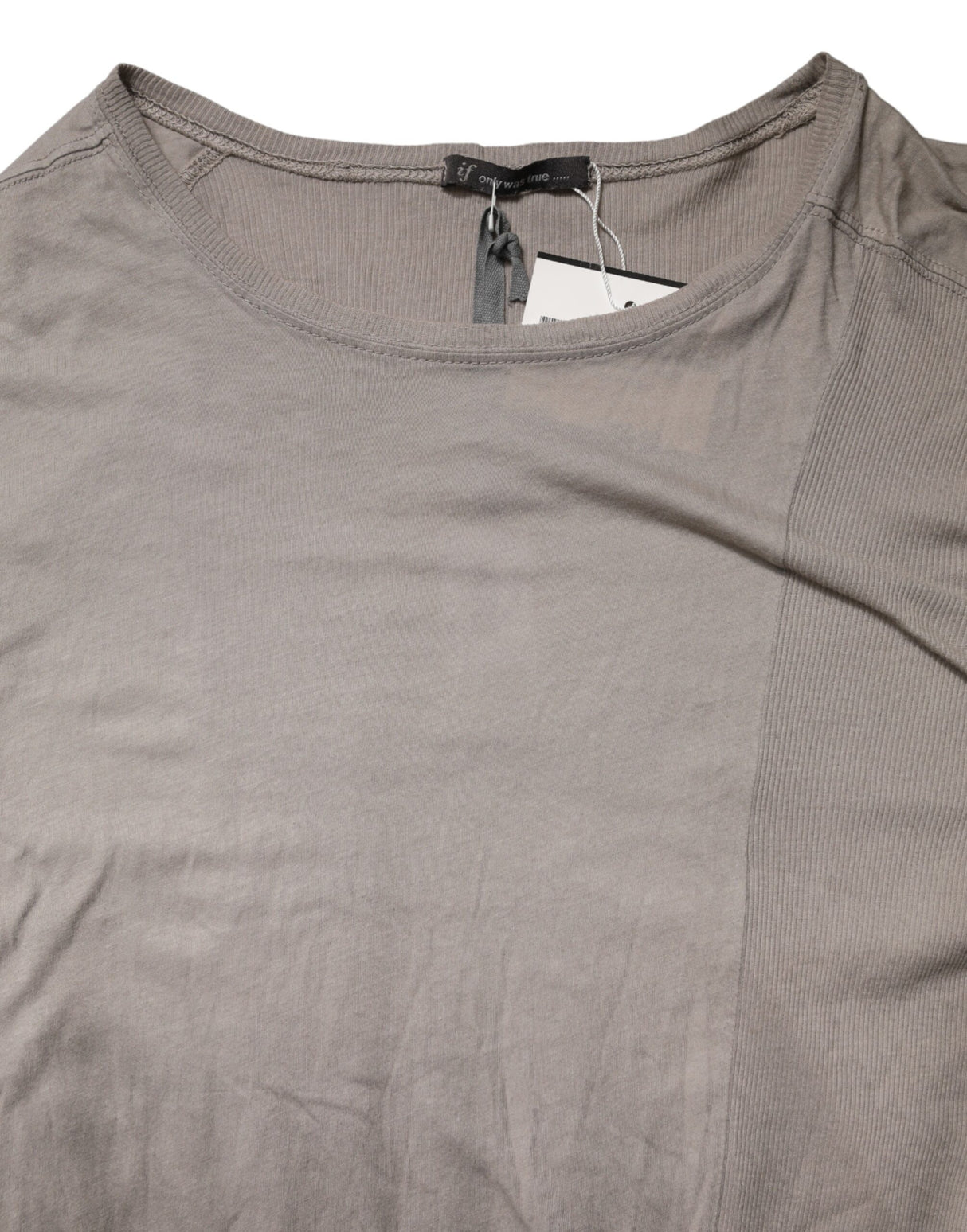 Laneus Gray Two Tone Cotton Round Neck Short Sleeves T-shirt