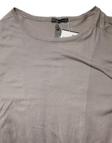 Laneus Gray Two Tone Cotton Round Neck Short Sleeves T-shirt