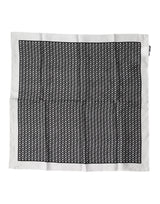 Dolce & Gabbana White Black Patterned Square Foulard Scarf