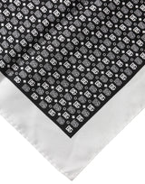 Dolce & Gabbana White Black Patterned Square Foulard Scarf