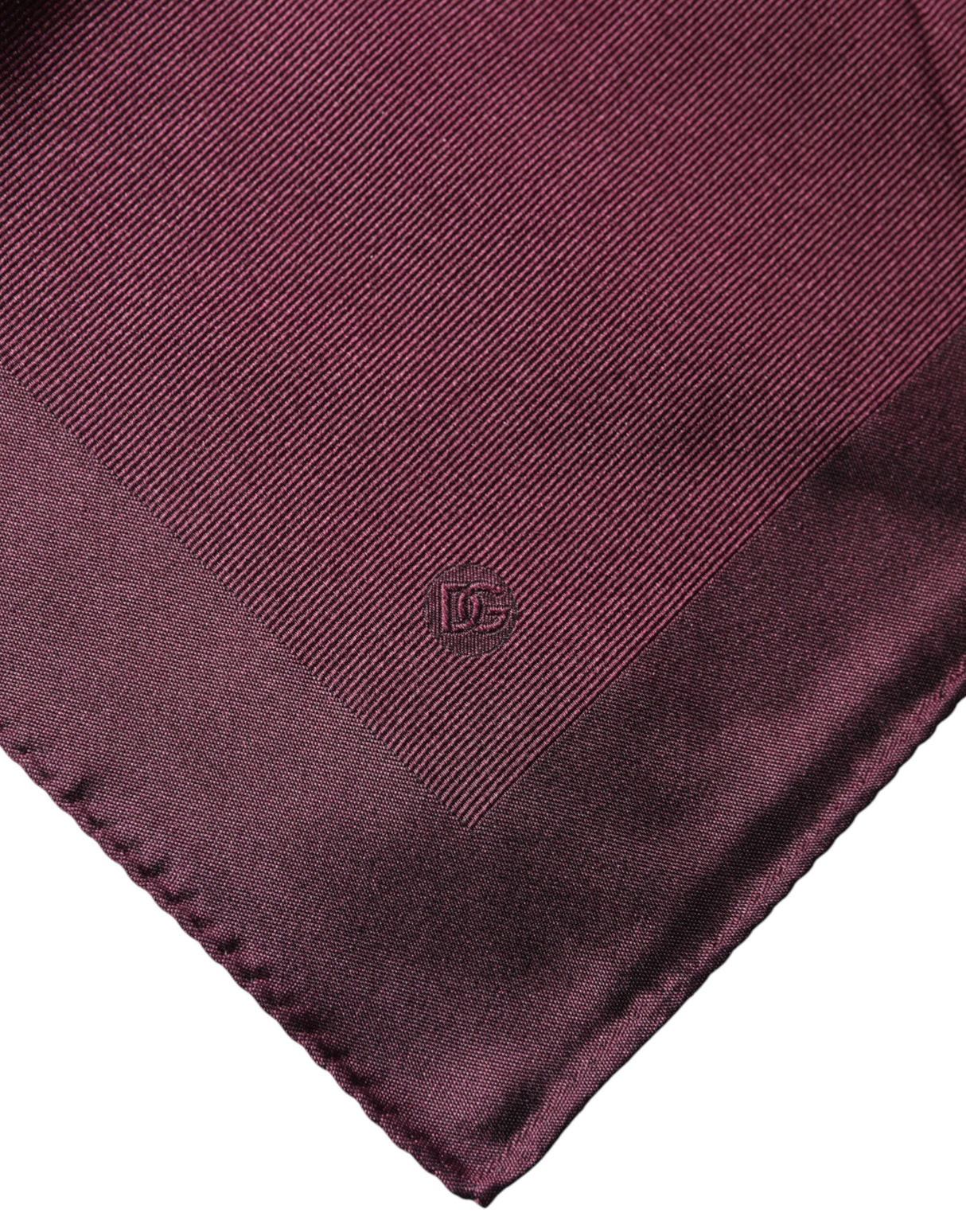 Dolce & Gabbana Maroon Logo Silk Square Handkerchief Scarf