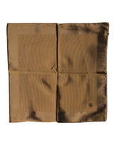 Dolce & Gabbana Brown Logo Silk Men Square Handkerchief Scarf