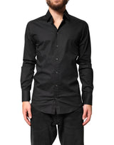 Dolce & Gabbana Black GOLD Cotton Men Dress Formal Shirt
