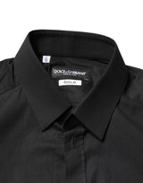 Dolce & Gabbana Black GOLD Cotton Men Dress Formal Shirt