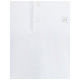 Fendi White Cotton Polo Shirt