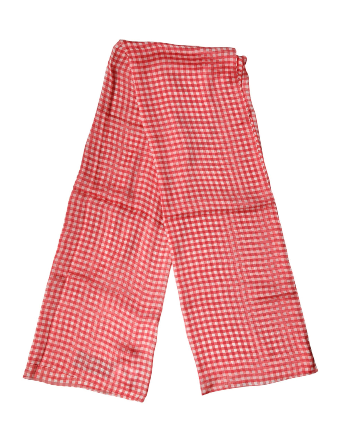 Dolce & Gabbana Red Checkered Plaid Neck Wrap Shawl  Scarf