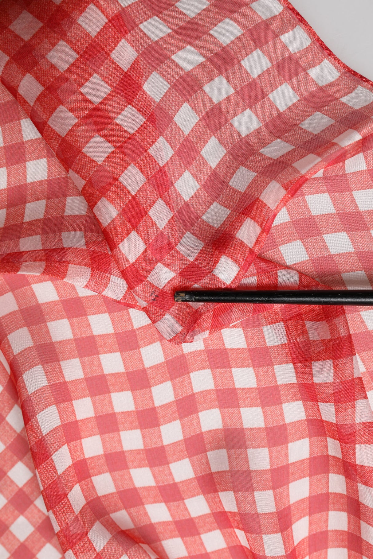 Dolce & Gabbana Red Checkered Plaid Neck Wrap Shawl  Scarf