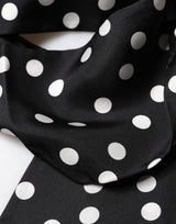 Dolce & Gabbana Scarf Black Polka Dot Silk Neck Wrap Foulard