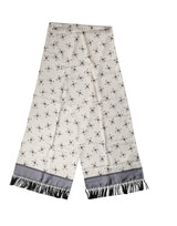 Dolce & Gabbana White Printed Fringes Wrap Foulard Men 183cm x 33cm Scarf