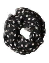 Dolce & Gabbana Black Polka Dot Silk Neck Wrap Shawl 205cm x 137cm Scarf