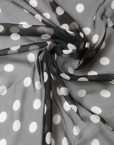 Dolce & Gabbana Black Polka Dot Silk Neck Wrap Shawl 205cm x 137cm Scarf