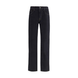 7FOR Blue Cotton Straight-Leg Jeans