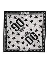 Dolce & Gabbana White DG Crown Print Square Foulard 52cm x 50.5cm Scarf