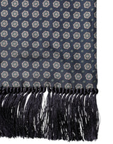 Dolce & Gabbana Blue Patterned Silk Fringes Foulard 138cm x 15.5cm Scarf