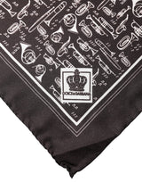 Dolce & Gabbana Brown Jazz Club Square Handkerchief Men 32cm x 31cm Scarf