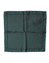 Dolce & Gabbana Dark Green Silk Patterned Handkerchief 32cm x 31cm Scarf
