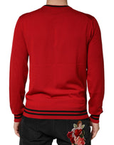 Dolce & Gabbana Red Lion Crown Logo Wool Crewneck Sweater