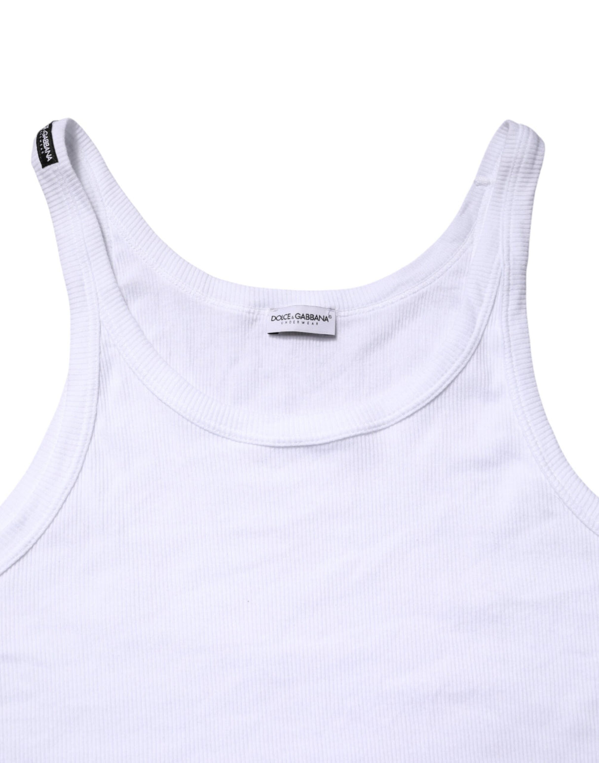 Dolce & Gabbana White Sleeveless Round Neck Tank Top T-shirt