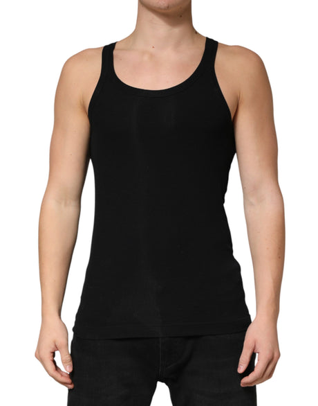 Dolce & Gabbana Black Sleeveless Round Neck Tank Top  T-shirt
