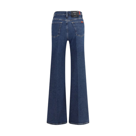 7FOR Blue Cotton Flared Jeans