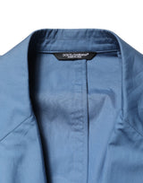 Dolce & Gabbana Blue Cotton Double Breasted 2 Piece  Suit
