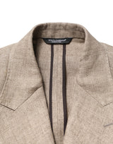 Dolce & Gabbana Beige Linen Double Breasted 2 Piece Men Suit