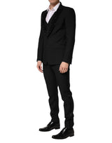 Dolce & Gabbana Black Wool Single Breasted 3 Piece Men Suit