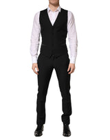 Dolce & Gabbana Black Wool Single Breasted 3 Piece Men Suit