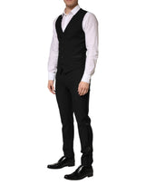 Dolce & Gabbana Black Wool Single Breasted 3 Piece Men Suit