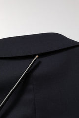 Dolce & Gabbana Blue Wool Double Breasted 2 Piece Men Suit