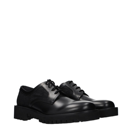 Valentino Garavani Black Leather Oxfords And Derbies