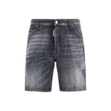 Dsquared² Black Cotton Bermuda Shorts