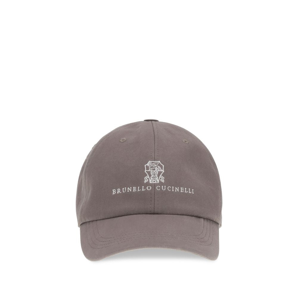 Brunello Cucinelli Brown Cotton Cap (Baseball Hat)