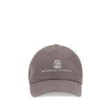 Brunello Cucinelli Brown Cotton Cap (Baseball Hat)