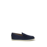 Tod's Blue Calf Leather Bos Taurus Slip-On Loafers