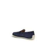 Tod's Blue Calf Leather Bos Taurus Slip-On Loafers