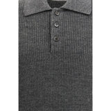 Brunello Cucinelli Gray Cotton Polo Shirt