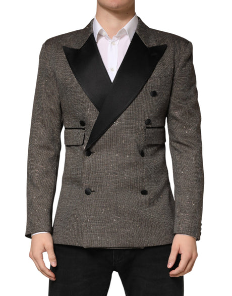 Dolce & Gabbana Gray Double Breasted 2 Button Jacket Blazer