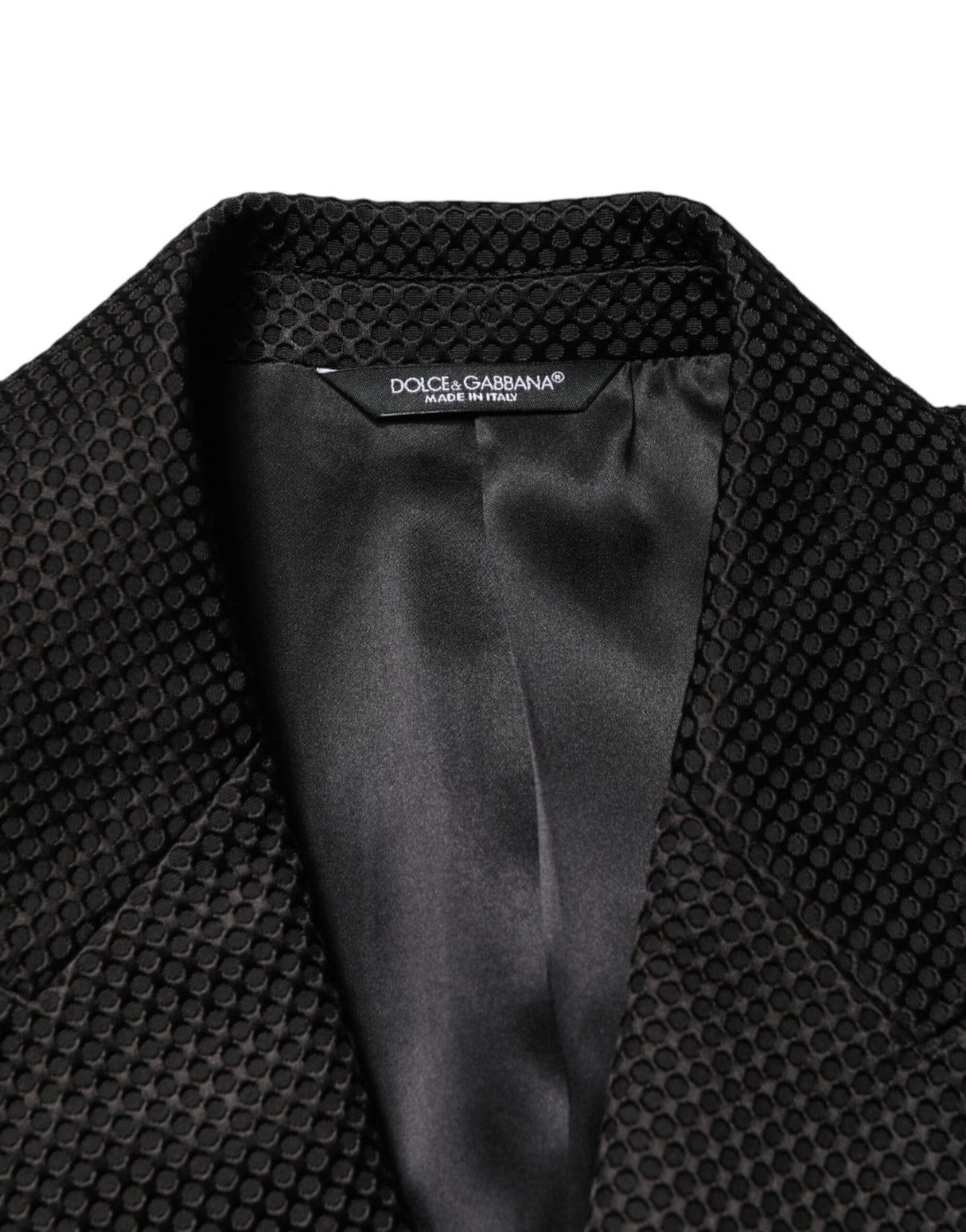Dolce & Gabbana Black Cotton Double Breasted 2 Button Blazer