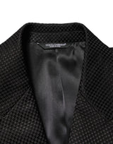 Dolce & Gabbana Black Cotton Double Breasted 2 Button Blazer